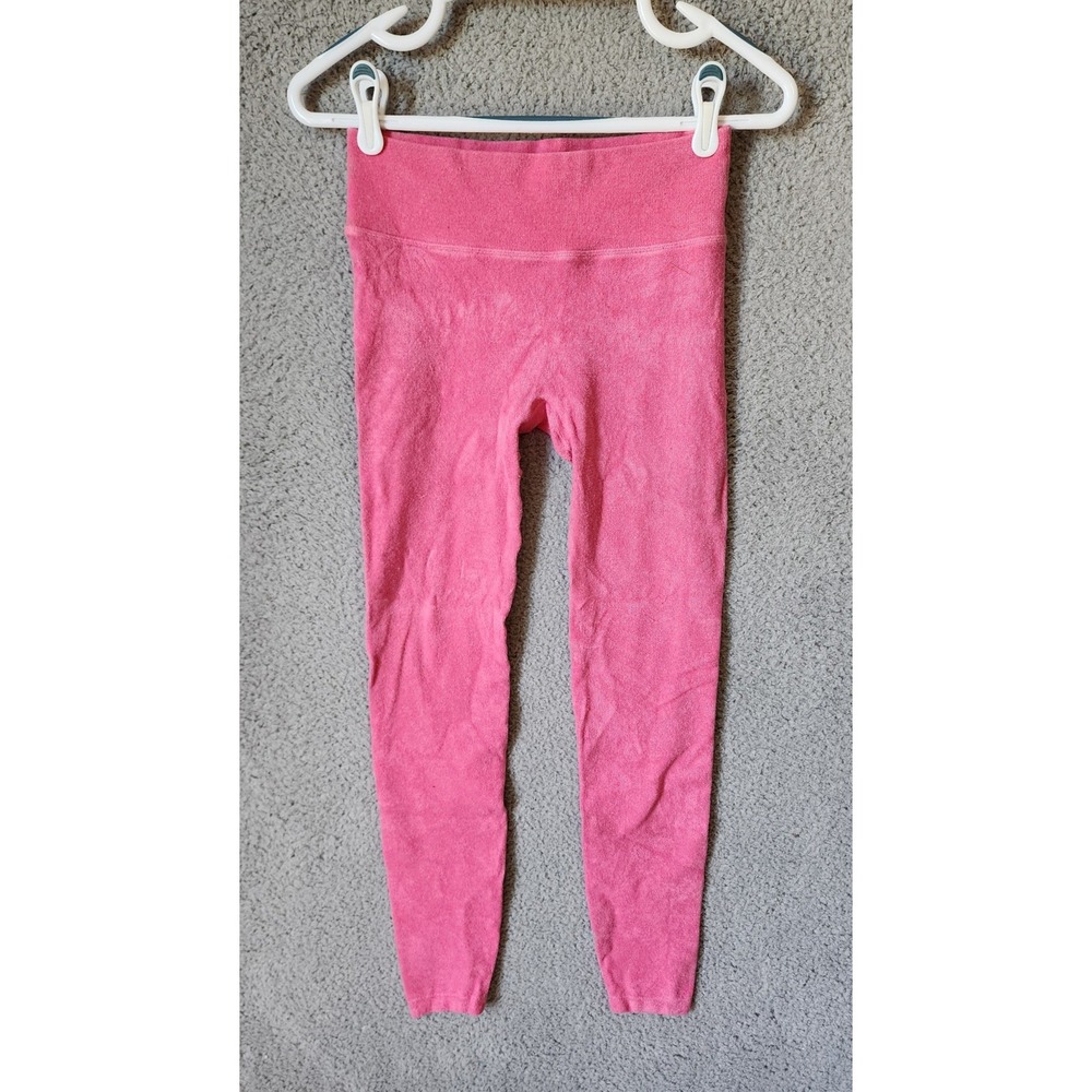 Skims Cozy Knit Terry Leggings Womens S/M Pink High Waisted Loungewear Slim Fit